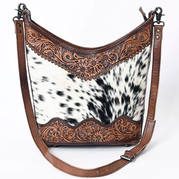 Hair-On Leather Shoulder Bag