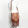 Tooled Leather Fringe Crossbody Bag with Braided Basketweave Strap