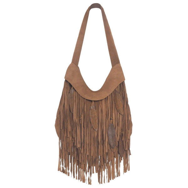 Hiawatha Fringe Shoulder Bag Dark Tan