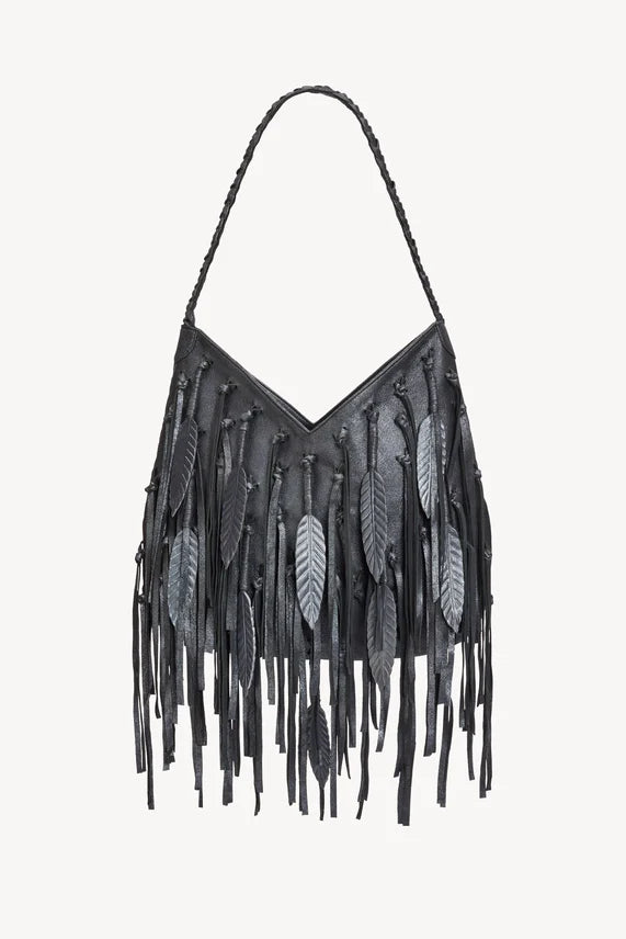 Pocahontes Leaf Shoulder Bag Metallic Charcoal