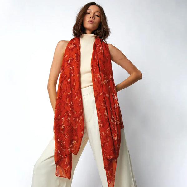 Bamboo Scarf-Matera Scarves Burnt Orange - BELLISIMA HANDBAGS USA