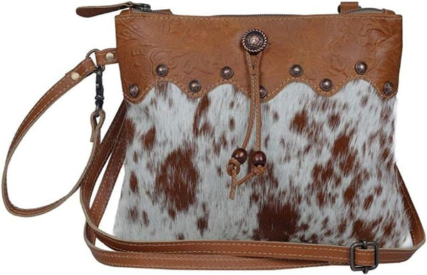 Cowhide & Canvas Shoulder Bag by Myra