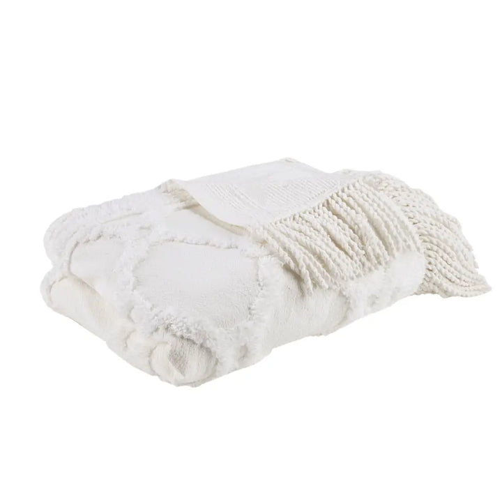 Cotton Fringed Throw Blanket - BELLISIMA HANDBAGS USA