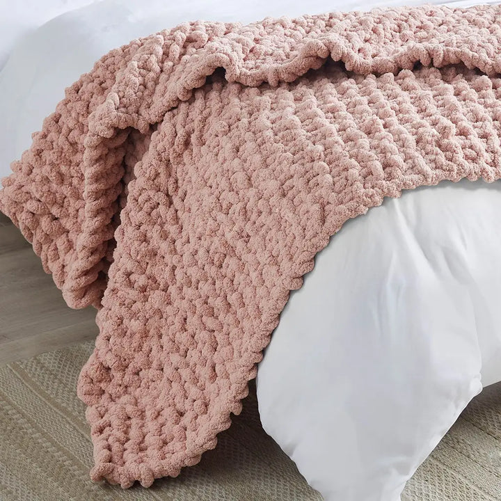 Chenille Chunky Knit Throw Blanket - BELLISIMA HANDBAGS USA