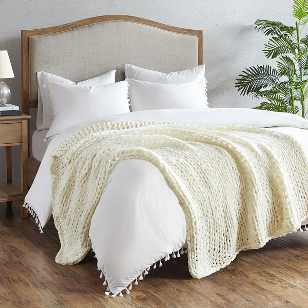 Chenille Chunky Knit Throw Blanket - BELLISIMA HANDBAGS USA