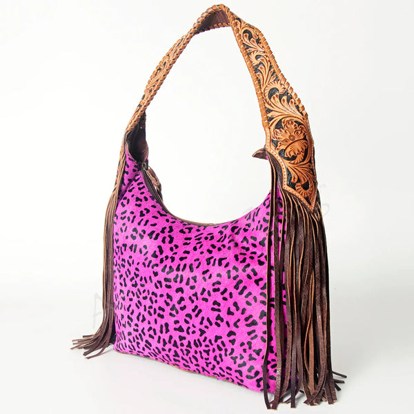 Pink Leopard Leather Bag