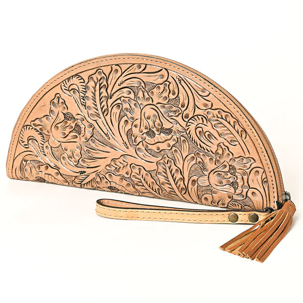 Tooled Leather Wristlet