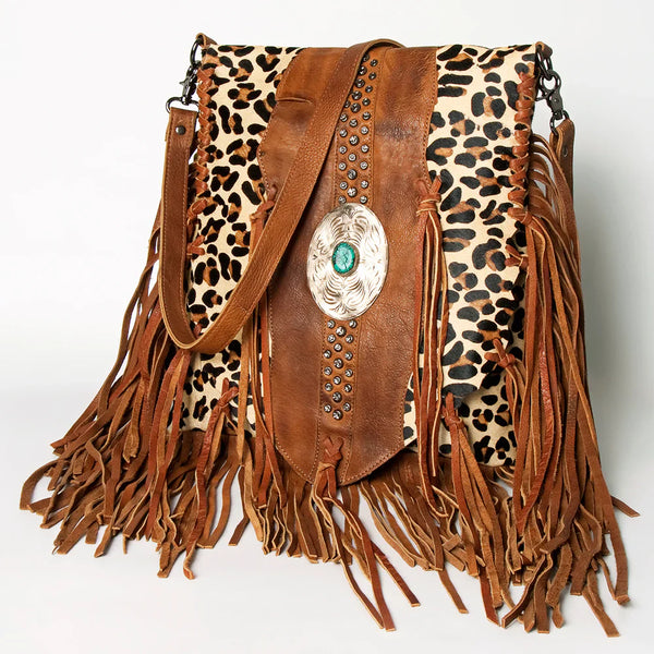 Leather Concealed Carry Fringed Crossbody