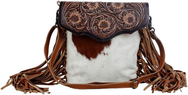 Blossom Fringe Tooled Leather Bag