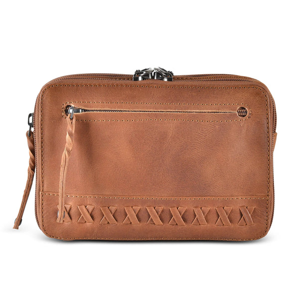 Lady Conceal Front Concealed Carry Fanny Belt Bag in Cognac