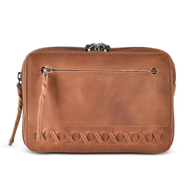 Lady Conceal Front Concealed Carry Fanny Belt Bag in Cognac