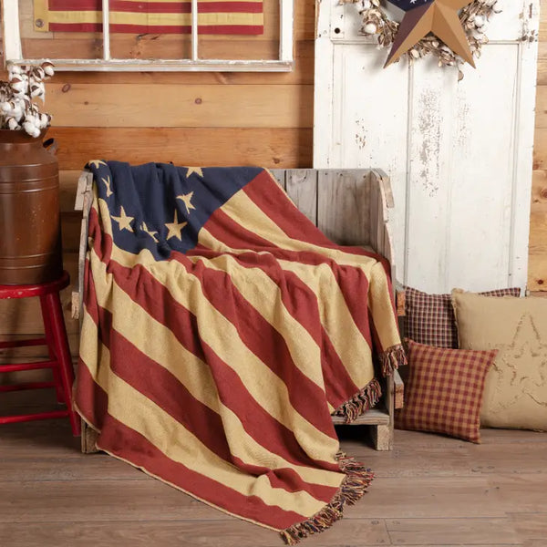 Old Glory Woven Cotton Throw Blanket