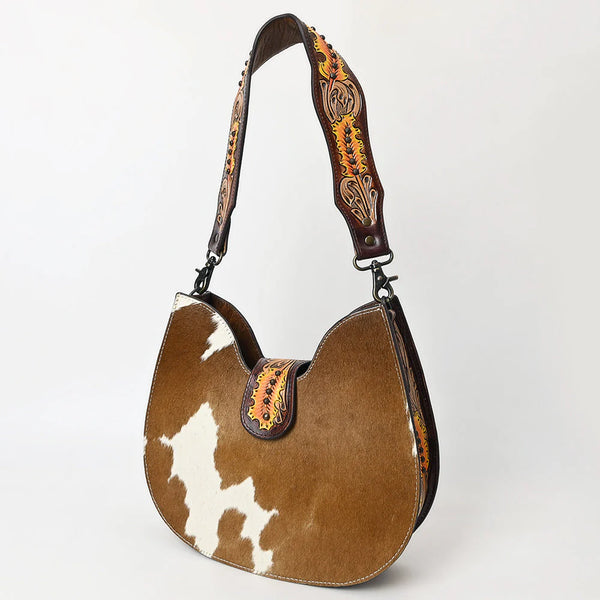 Tooled Leather Cowhide Bag American Darling Brown