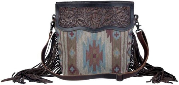 Leather Fringe Shoulder Bag-Myra Embossed