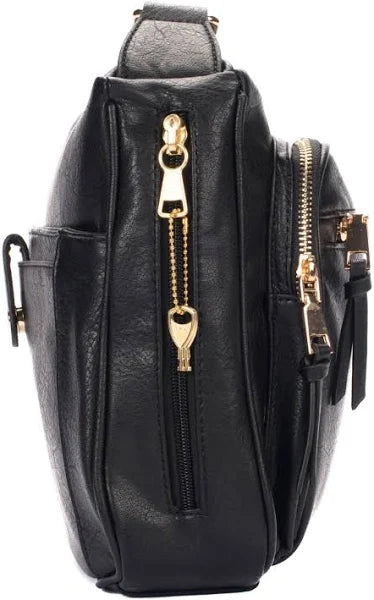 Side View of Faux Leather Western Crossbody with Adjustable Strap – Jessie James Bag