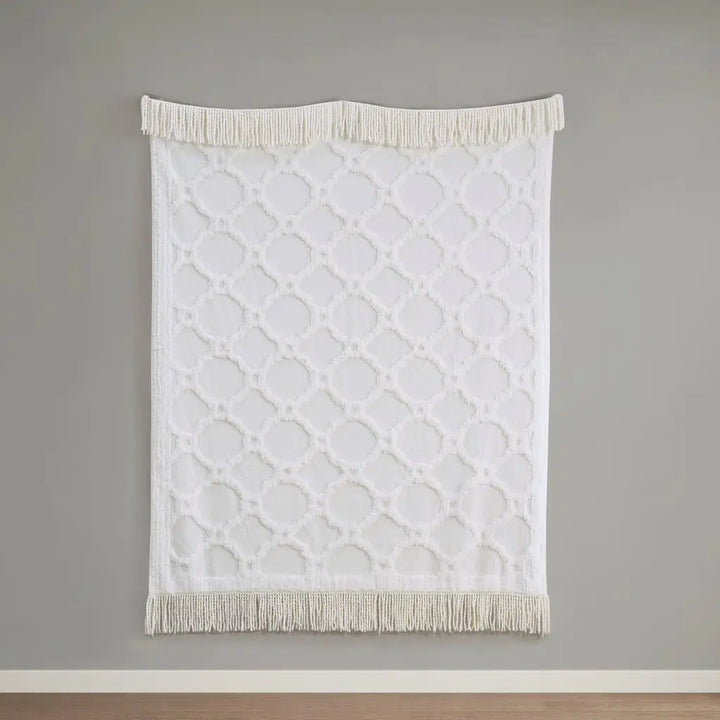 Cotton Fringed Throw Blanket - BELLISIMA HANDBAGS USA