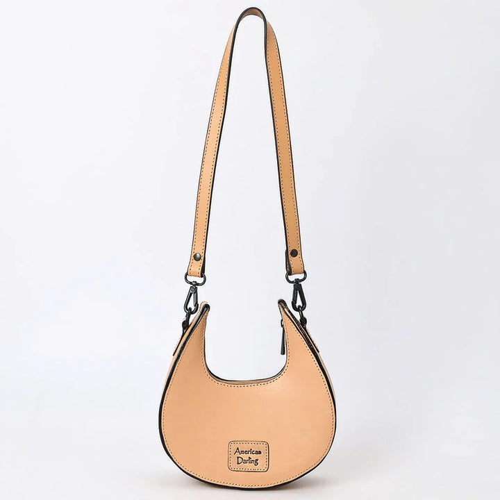 Back view of American Darling ADBGZ878 crossbody with smooth leather and adjustable strap.