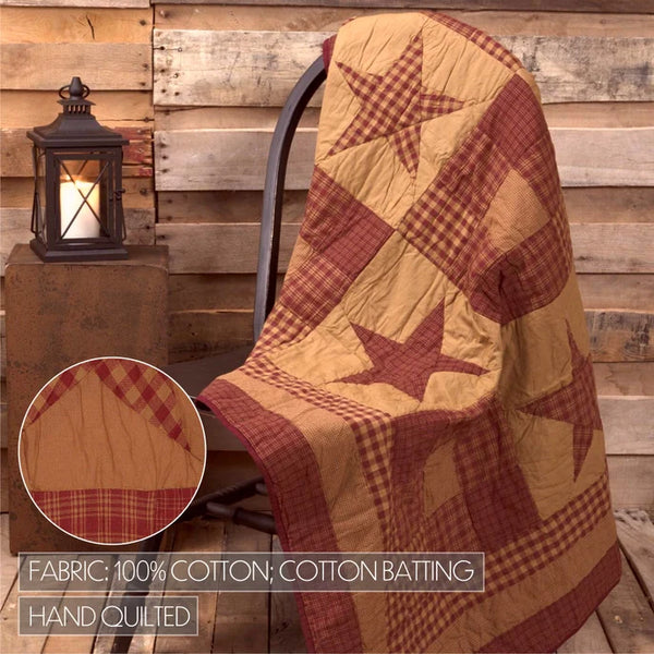 Nine Patch Star Quilted Throw Blanket-Farmhouse Quilt