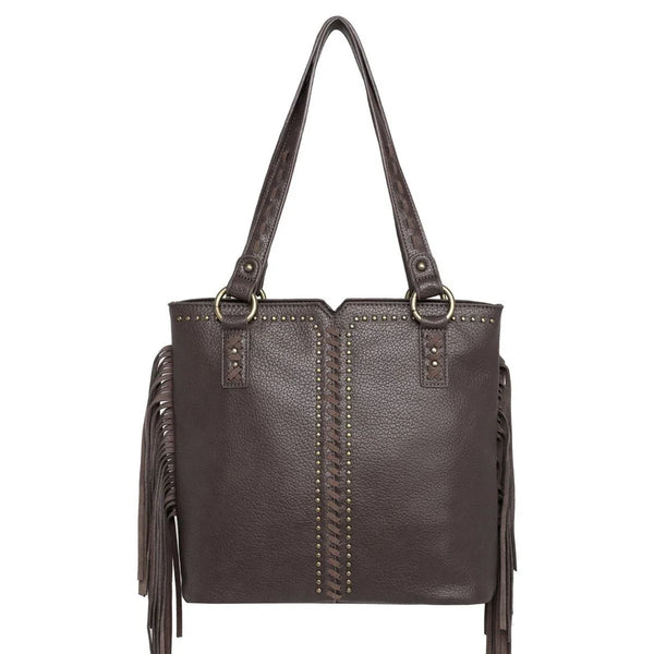 Wrangler Concealed Carry Western Fringe Handbag-Coffee