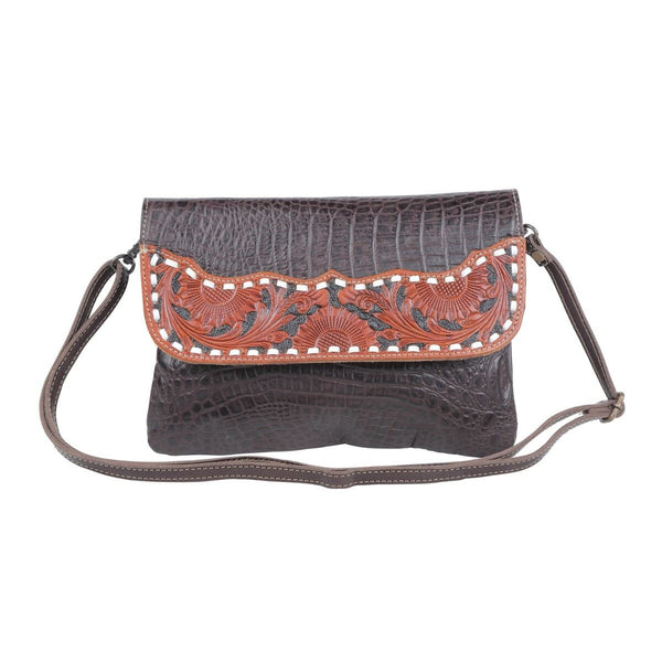 Hand-Tooled Leather Shoulder Bag