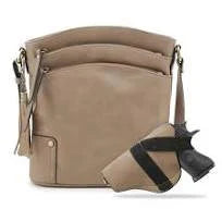 Robin Concealed Carry Lock and Key Crossbody - Taupe