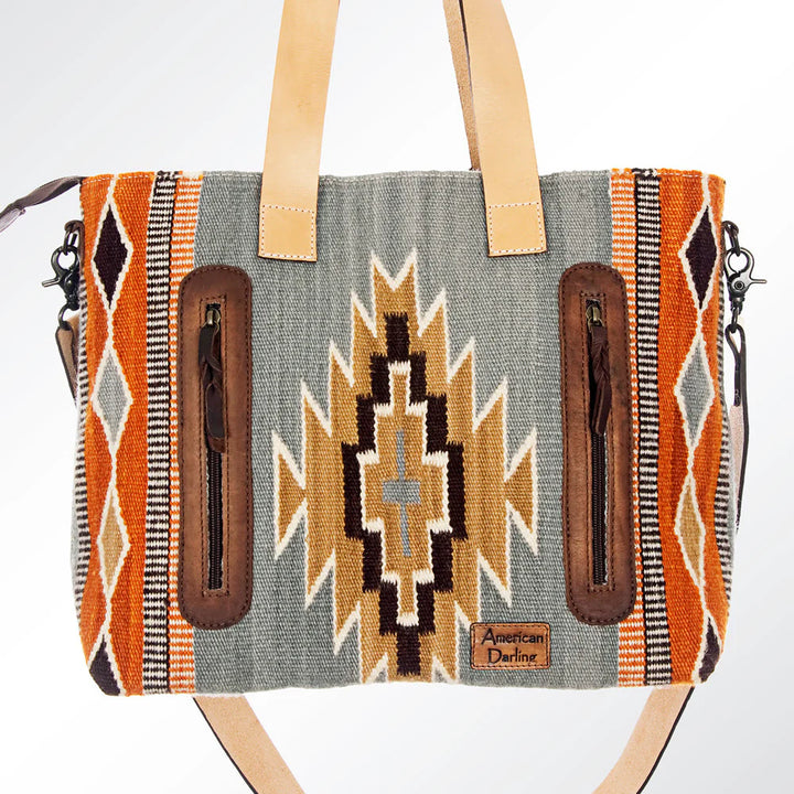 Back of LC-ADBG575 American Darling tote showing zip pockets and high-quality construction.