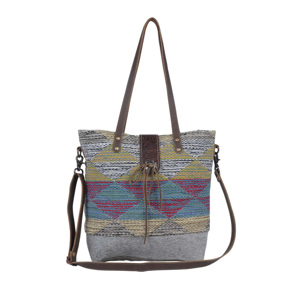 Canvas Shoulder Bag-Myra Muted Cones