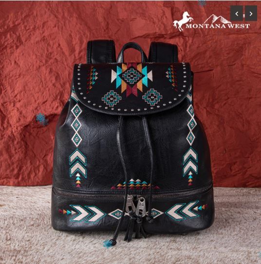 Embroidered Aztec Backpack