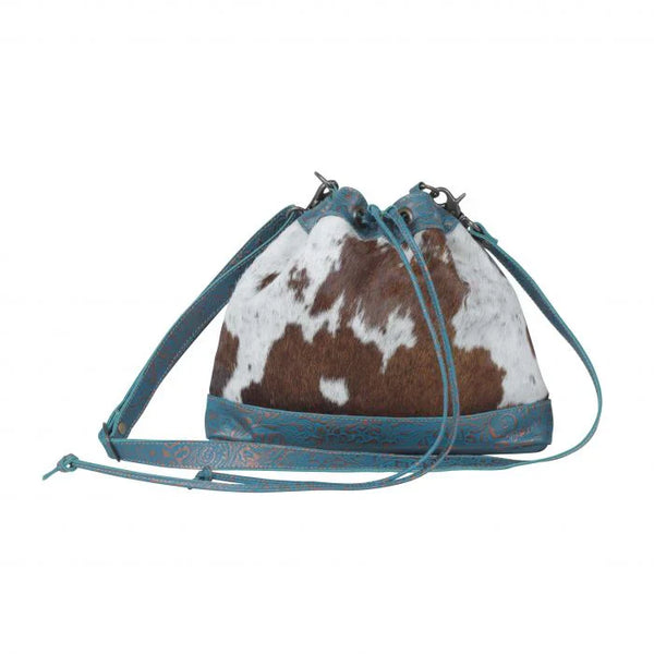 Vibrant Edges Hair-On Leather Bucket Bag