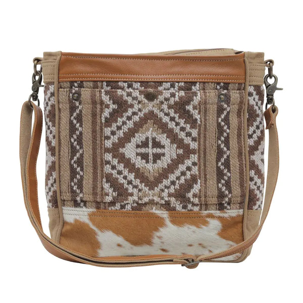 Elisa Leather & Canvas Shoulder Bag