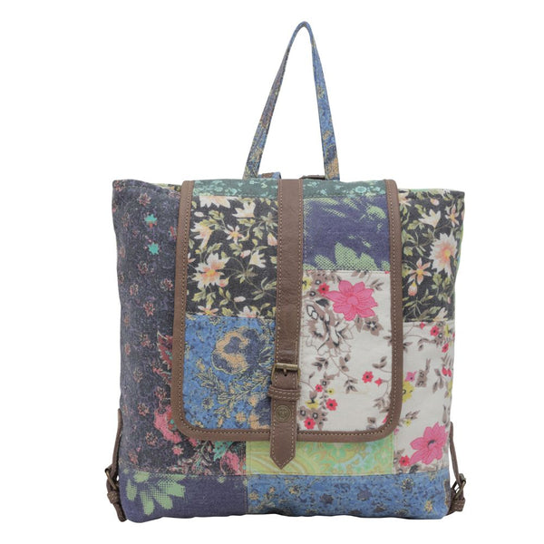 Le Fleur Canvas & Leather Floral Backpack