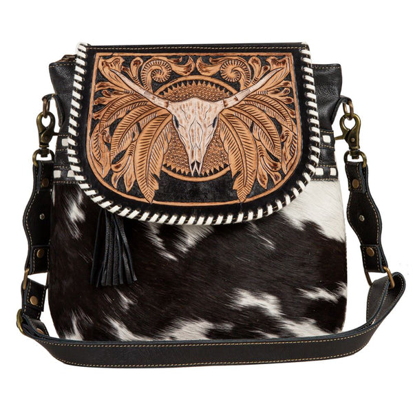 Spirit of the Herd Tooled Leather Crossbody