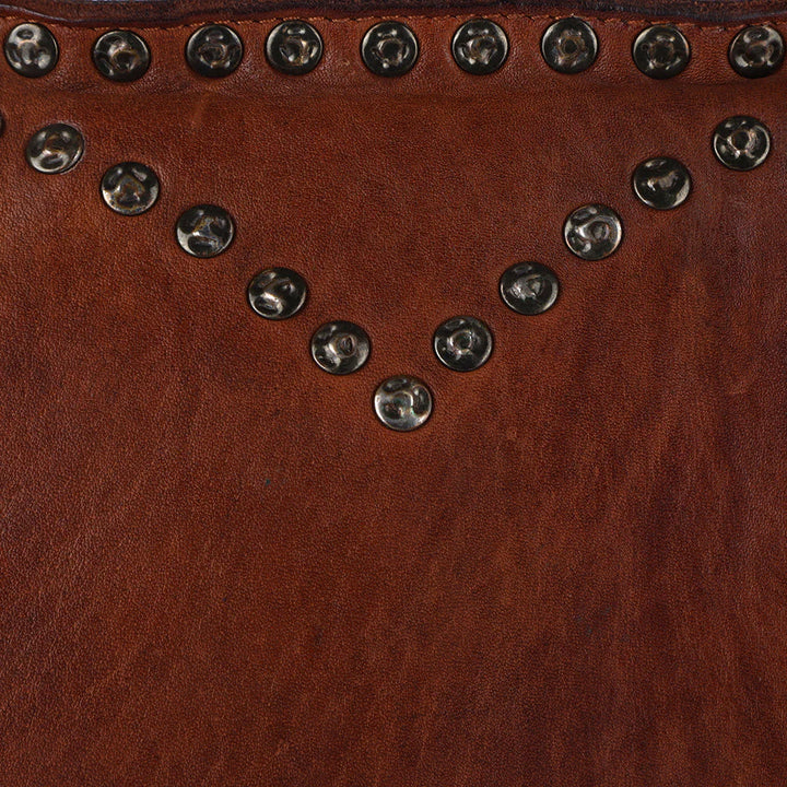 Close-Up of SWC135 Spaghetti Western tote showing Luxury Leather & Accents