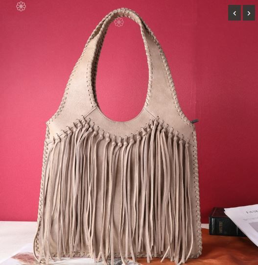 Concealed Carry Fringed Hobo Shoulder Bag